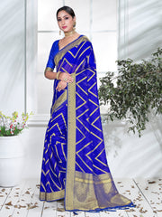 Elegant Blue Organza Silk Saree