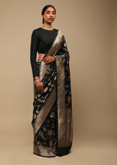 Elegant Black Art Silk Banarasi Saree