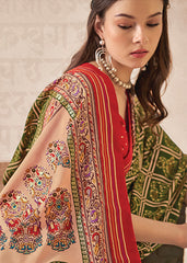 Green Cotton Silk Foil Print Saree-3315