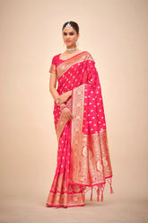 Elegant Red Art Silk Banarasi Saree