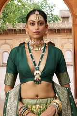 Discover the Elegance of Green Cotton-Silk Sarees