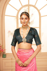 Shop Elegant Rose Pink Cotton Silk Bandhani Print Saree