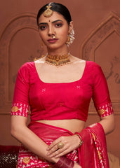 Persian Red Ikkat Print Saree