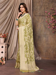 Brown Brasso Floral Print Saree