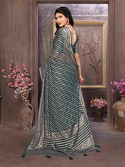 Elevate Your Style with Our Elegant Grey Brasso Saree