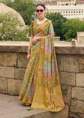 Elevate Elegance with Our Green Jacquard Woven Saree