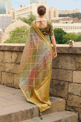 Elevate Elegance with Our Green Jacquard Woven Saree
