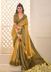 Gold Tussar Silk Woven Saree-4438