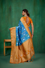 Shop Elegant Blue Banarasi Art Silk Woven Ready to Wear Saree Online - Best Prices-RTW-2067