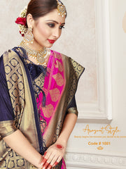 Chic Pink Banarasi Art Silk Woven Saree