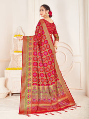Stunning Red Banarasi Art Silk Woven Saree