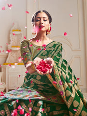 Elegant Green Banarasi Art Silk Woven Saree