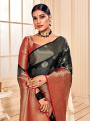 Elegant Black Banarasi Art Silk Saree