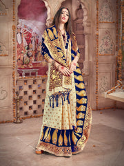 Elegant Off White Banarasi Art Silk Saree