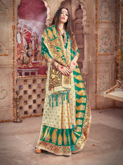 Elegant Off White Banarasi Art Silk Saree