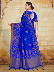 Elegant Blue Banarasi Art Silk Saree