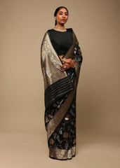 Elegant Black Art Silk Banarasi Saree