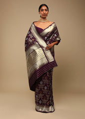 Elegant Purple Art Silk Banarasi Saree