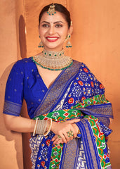 Elegant White Cotton-Silk Foil Printed Saree