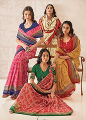 Pink Cotton Silk Foil Print Saree-3311