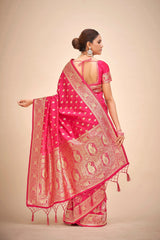 Elegant Red Art Silk Banarasi Saree