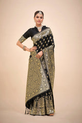 Elegant Black Art Silk Banarasi Saree