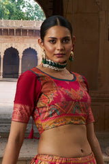 Elegant Red Cotton-Silk Woven Saree