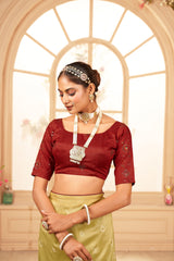 Copper Cotton Silk Bandhani Print Saree