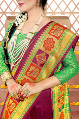 Pink Cotton Silk Woven Saree