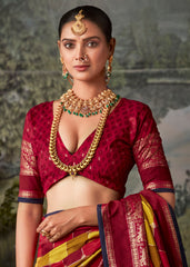 Exquisite Multi Tussar Silk Saree with Intricate Block Prints