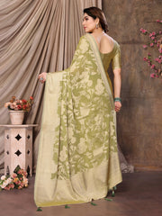 Brown Brasso Floral Print Saree