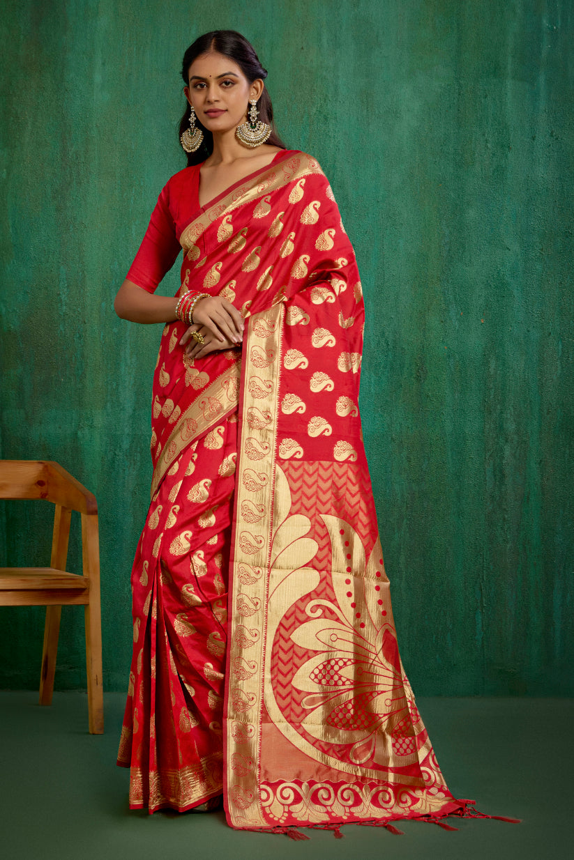 shop-elegant-red-banarasi-art-silk-woven-ready-to-wear-saree-online-best-prices-rtw-1053