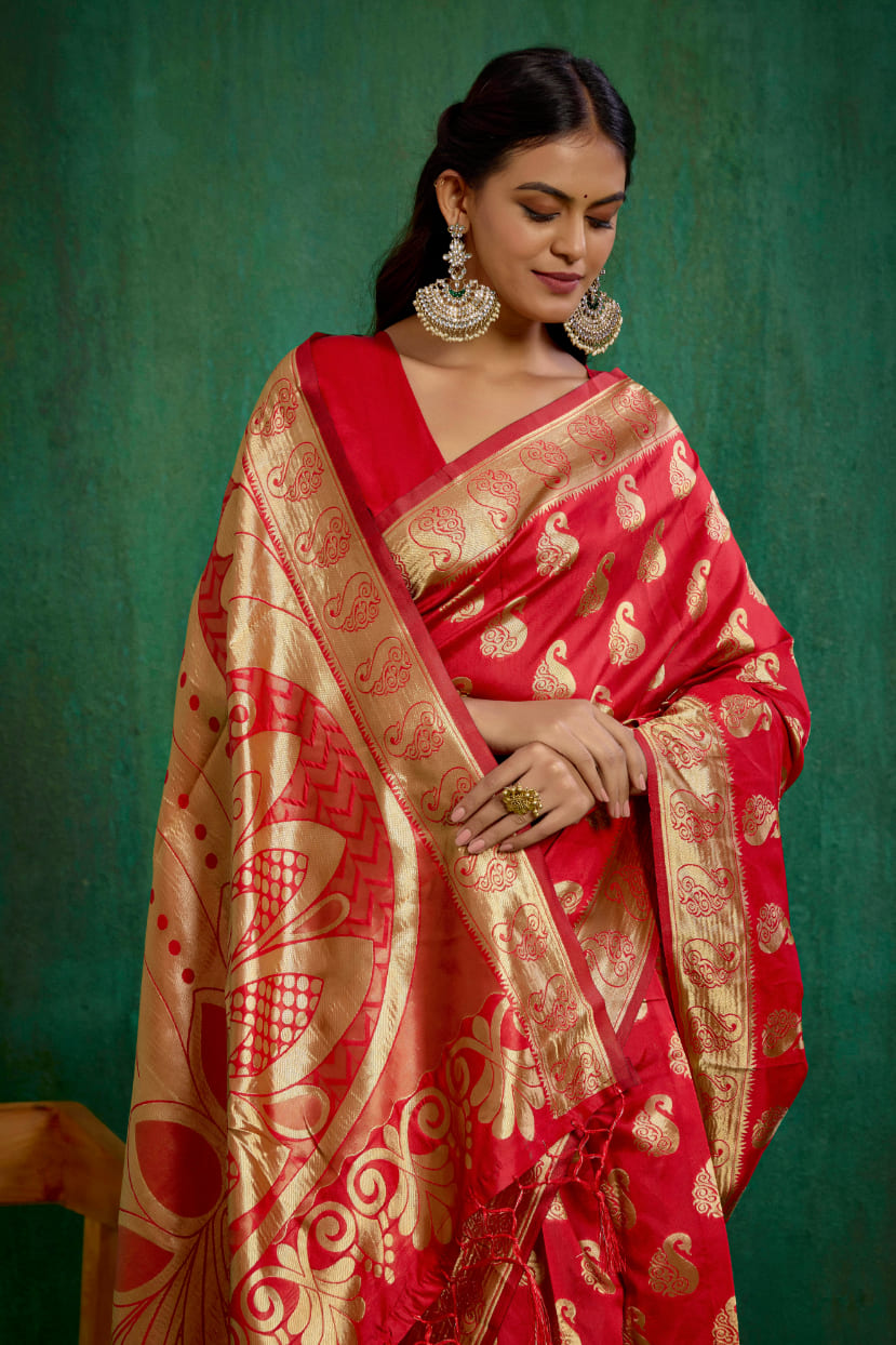 shop-elegant-red-banarasi-art-silk-woven-ready-to-wear-saree-online-best-prices-rtw-1053