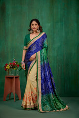 Buy Faux Georgette Multi Color Embroidered Ready to Wear Saree Online - Best Prices-RTW-1088