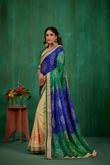 Buy Faux Georgette Multi Color Embroidered Ready to Wear Saree Online - Best Prices-RTW-1088