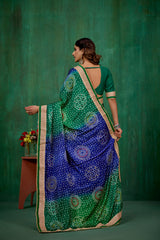 Buy Faux Georgette Multi Color Embroidered Ready to Wear Saree Online - Best Prices-RTW-1088