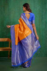 Shop Elegant Orange Banarasi Art Silk Woven Ready to Wear Saree Online - Best Prices-RTW-2066