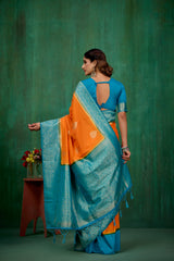 Shop Elegant Mustard Banarasi Art Silk Woven Ready to Wear Saree Online - Best Prices-RTW-2103
