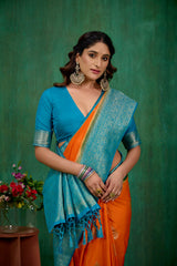 Shop Elegant Mustard Banarasi Art Silk Woven Ready to Wear Saree Online - Best Prices-RTW-2103