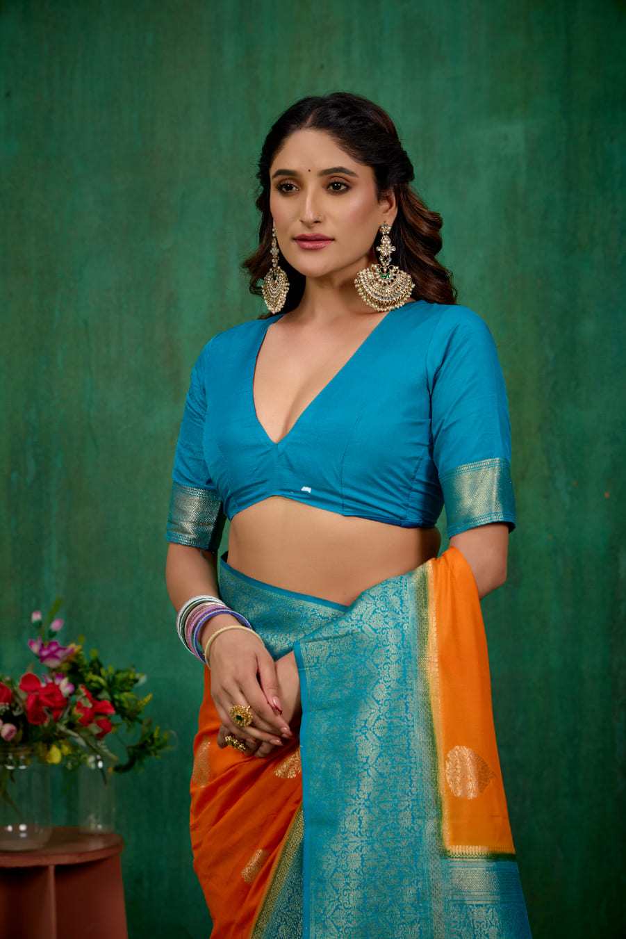 Shop Elegant Mustard Banarasi Art Silk Woven Ready to Wear Saree Online - Best Prices-RTW-2103