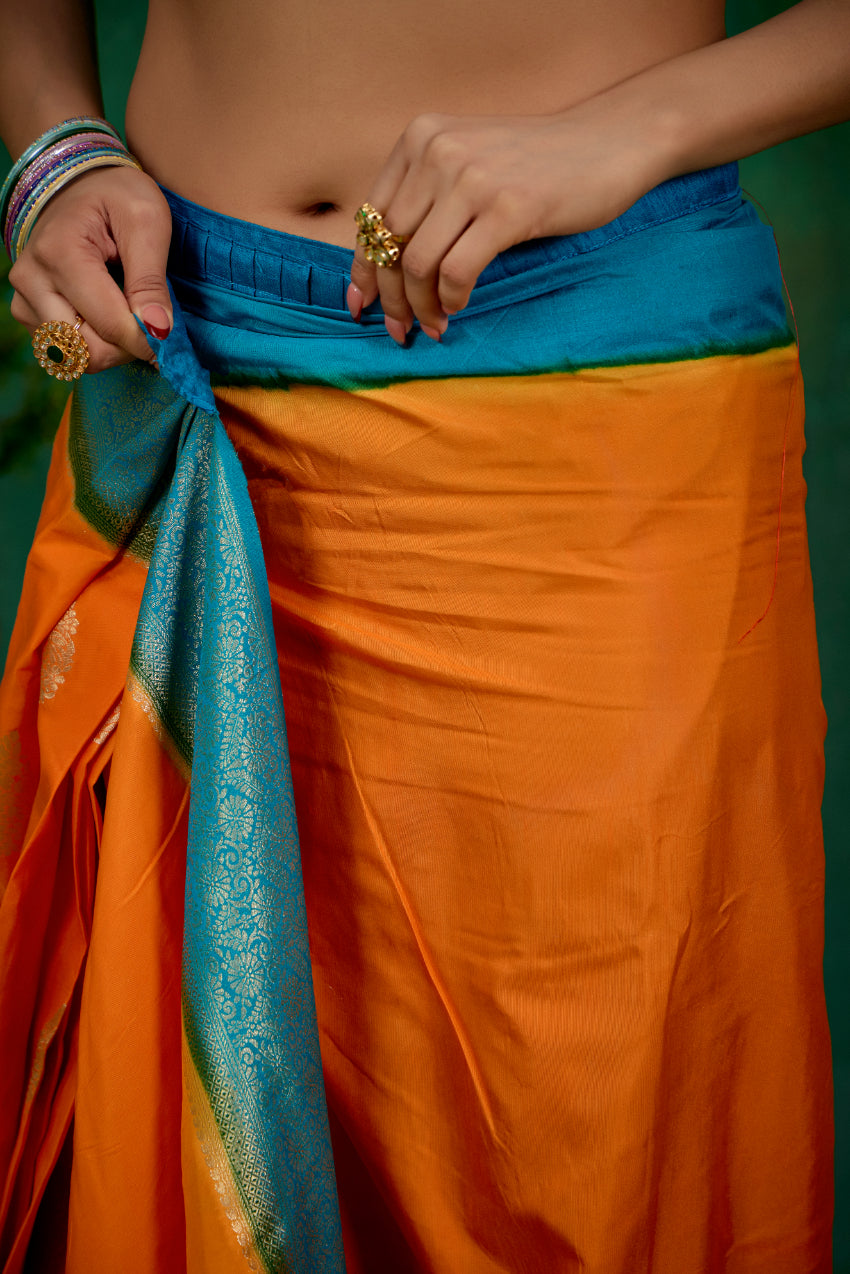Shop Elegant Mustard Banarasi Art Silk Woven Ready to Wear Saree Online - Best Prices-RTW-2103