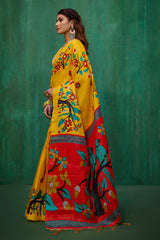 Shop Elegant Mustard Mysore Art Silk Printed Ready to Wear Saree Online - Best Prices-RTW-2198