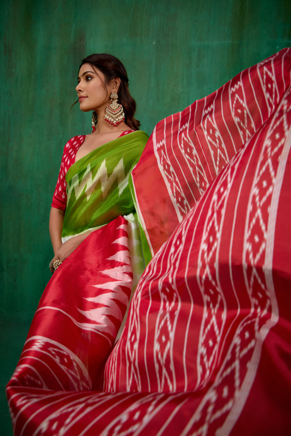 Shop Elegant Green Mysore Art Silk Printed Ready to Wear Saree Online - Best Prices-RTW-2199