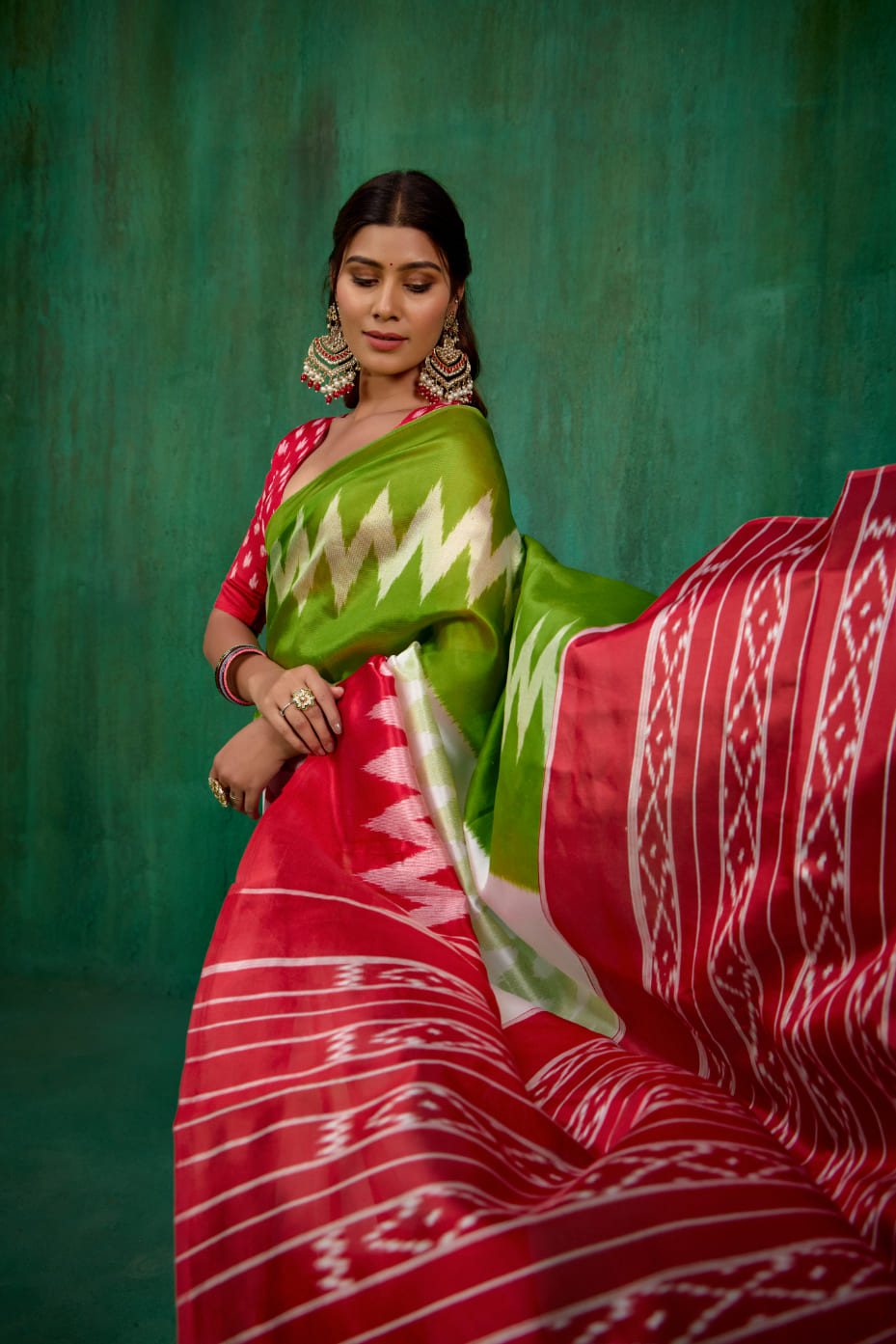Shop Elegant Green Mysore Art Silk Printed Ready to Wear Saree Online - Best Prices-RTW-2199