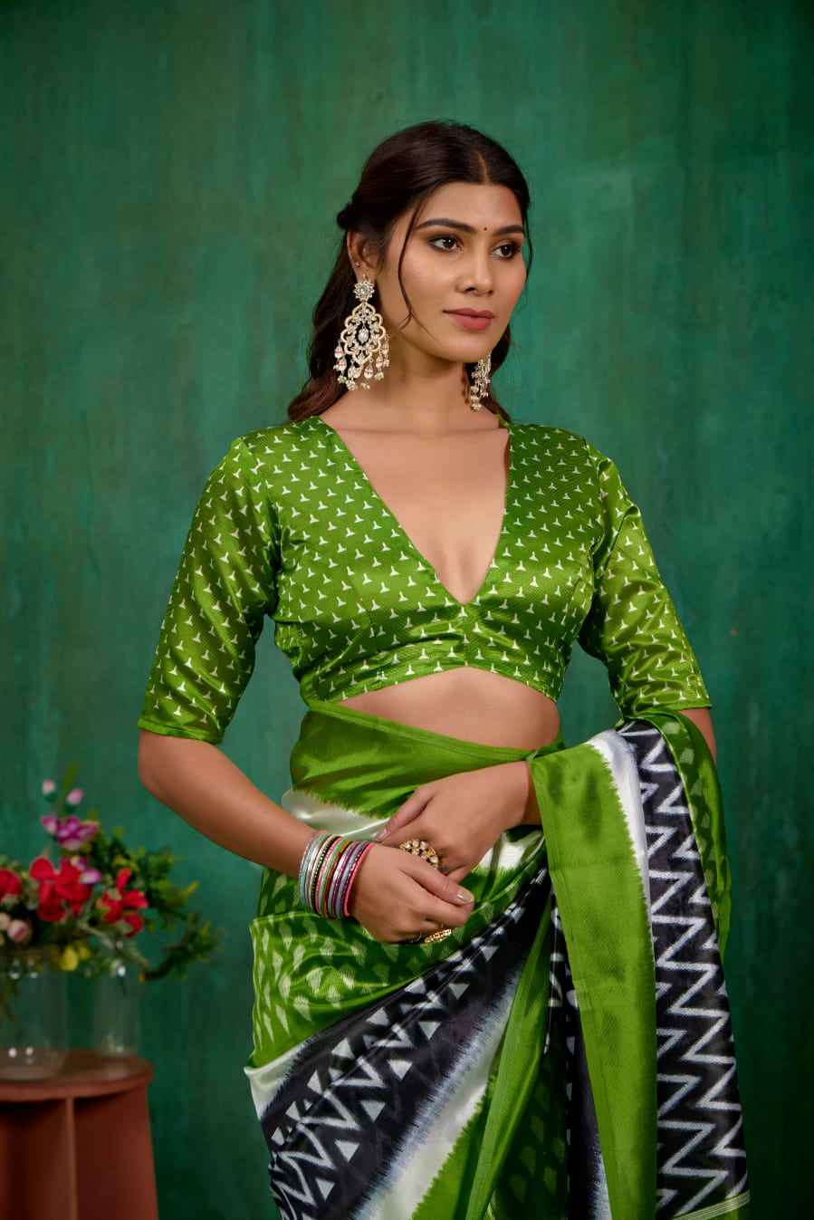 Shop Elegant Black Mysore Art Silk Printed Ready to Wear Saree Online - Best Prices-RTW-2202