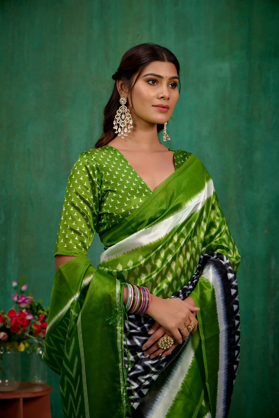 Shop Elegant Black Mysore Art Silk Printed Ready to Wear Saree Online - Best Prices-RTW-2202