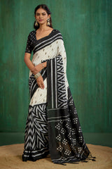 Shop Elegant Off White Mysore Art Silk Printed Ready to Wear Saree Online - Best Prices-RTW-2212