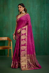 Elegant Pink Cotton Silk Woven Ready to Wear Saree - Perfect for Any Occasion-RTW-2619