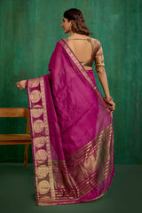 Elegant Pink Cotton Silk Woven Ready to Wear Saree - Perfect for Any Occasion-RTW-2619