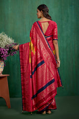 Shop Multi Elegant Tussar Silk Block Print Ready to Wear Sarees Online - Best Prices-RTW-4041